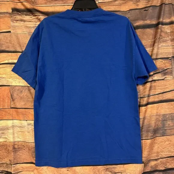 Majestic T-Shirt Men's Blue L 2011 Texas Rangers AL Champions Cotton Tee - Picture 5 of 7